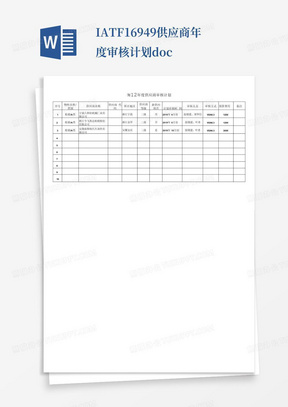 IATF16949供应商年度审核计划.docx