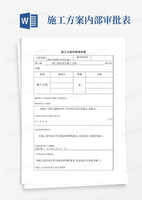 施工方案内部审批表