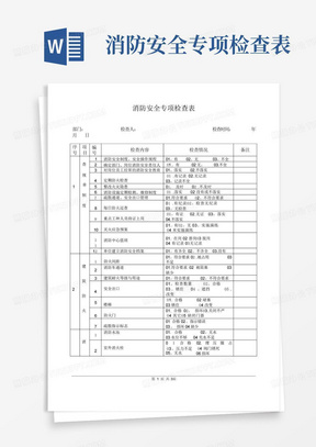 消防安全专项检查表