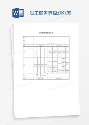 员工职务等级划分表