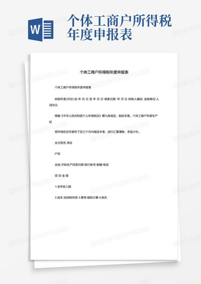 个体工商户所得税年度申报表