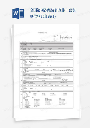 全国第四次经济普查非一套表单位登记套表(1)