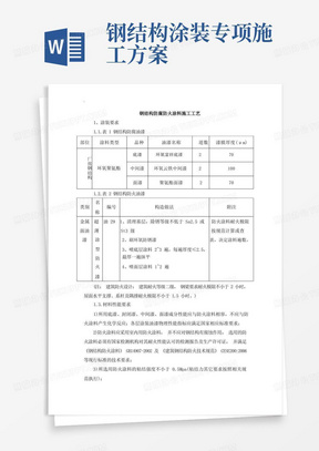 钢结构防腐防火涂装施工方案