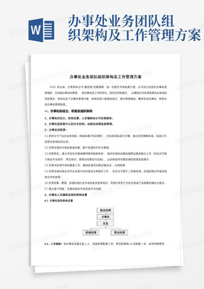 办事处业务团队组织架构及工作管理方案-