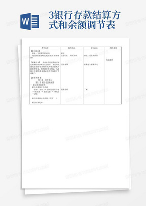 3银行存款结算方式和余额调节表