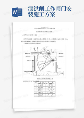 泄洪闸工作闸门安装施工方案-