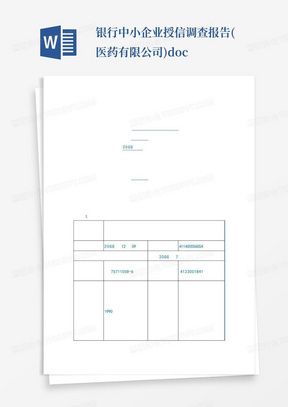 银行中小企业授信调查报告(医药有限公司).doc-