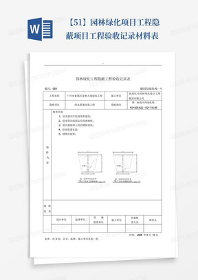 【5-1】园林绿化项目工程隐蔽项目工程验收记录材料表