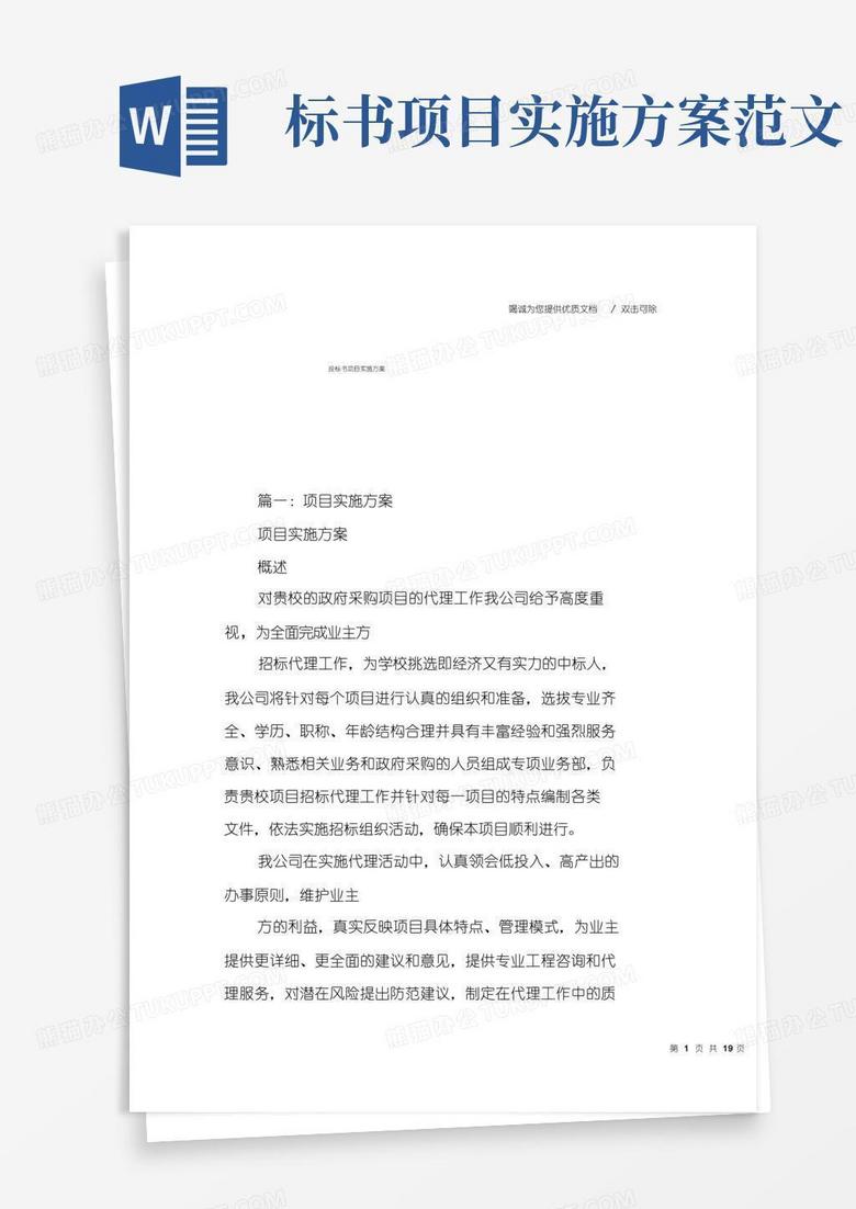 投标书项目实施方案