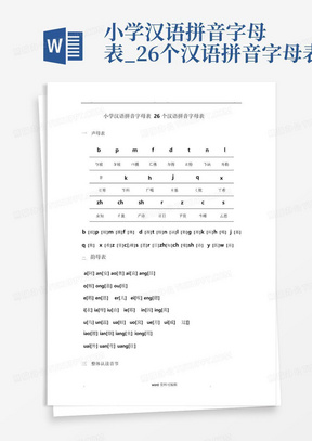 小学汉语拼音字母表_26个汉语拼音字母表