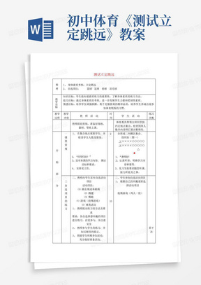 初中体育《测试立定跳远》教案