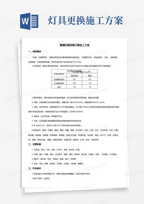 普通灯具安装工程施工方案