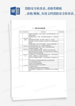 消防安全检查表_表格类模板_表格/模板_实用文档-消防安全检查表_百...