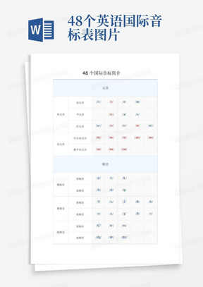 48个英语国际音标表图片