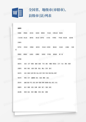 全国省、地级市(市辖市)、县级市(县)列表