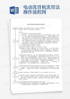 电动洗胃机洗胃法操作流程图