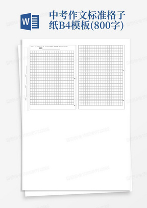 中考作文标准格子纸B4模板(800字)