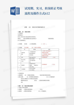 试用期、实习、转岗转正考核流程及操作方式6.12