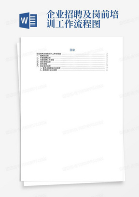 企业招聘及岗前培训工作流程图