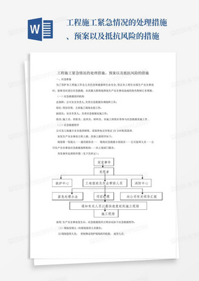 工程施工紧急情况的处理措施、预案以及抵抗风险的措施