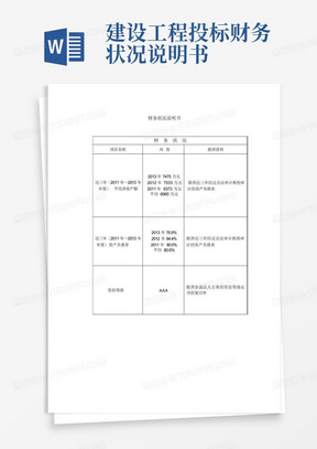 建设工程投标财务状况说明书