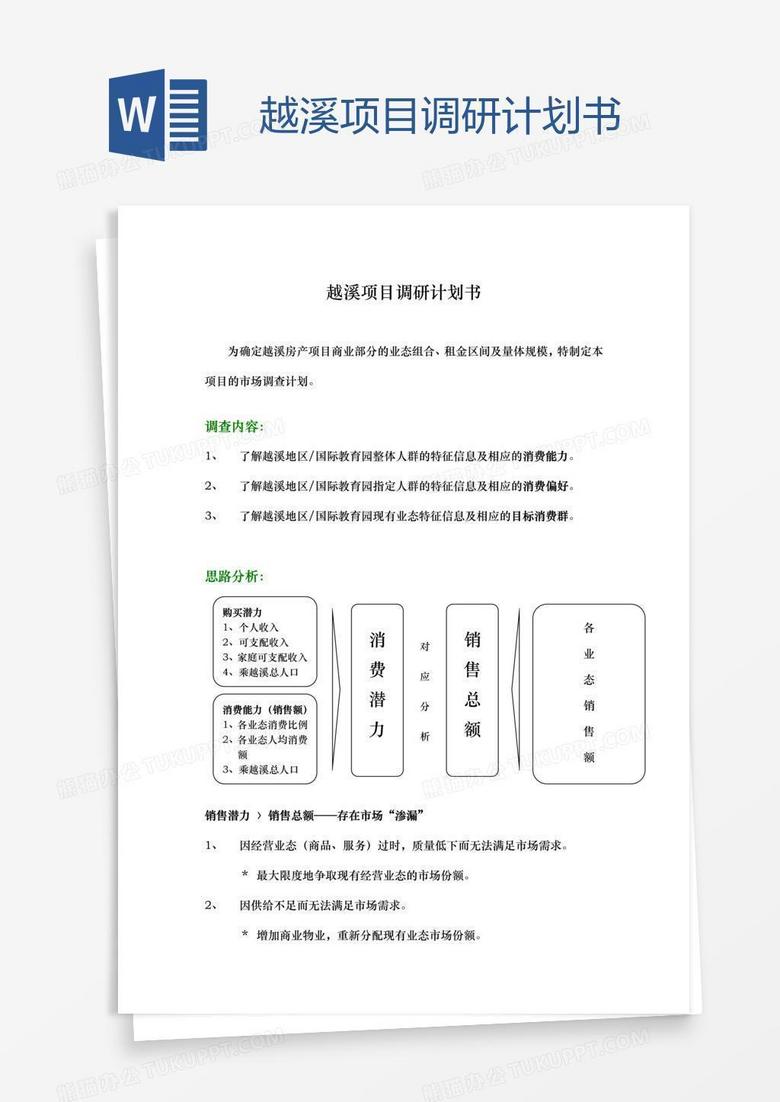 越溪项目调研计划书