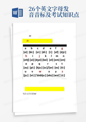26个英文字母发音音标及考试知识点