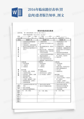 2016年-临床路径表单(胃息肉)-患者版告知单_图文