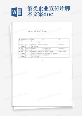 酒类企业宣传片脚本文案.doc