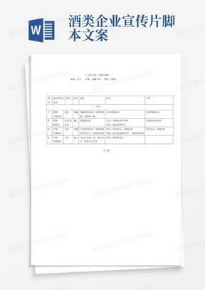 酒类企业宣传片脚本文案