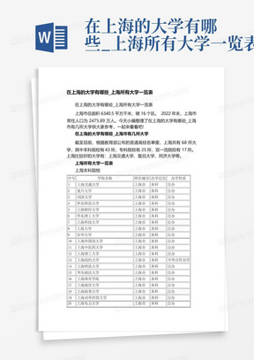 在上海的大学有哪些_上海所有大学一览表