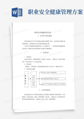 职业安全健康管理方案