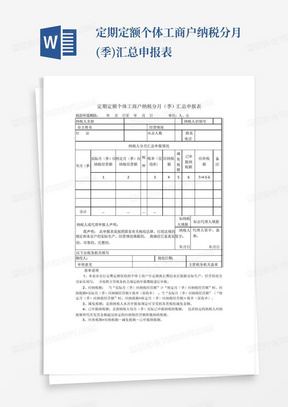 定期定额个体工商户纳税分月(季)汇总申报表