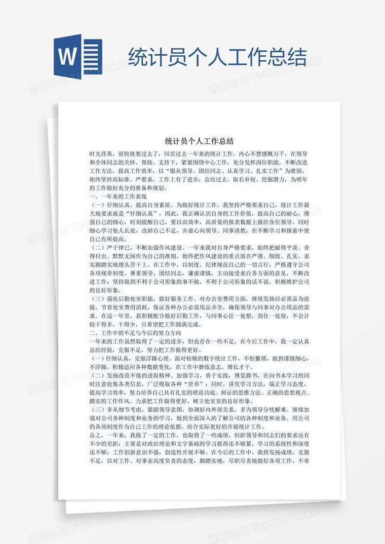 统计员个人工作总结