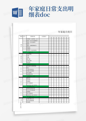 年家庭日常支出明细表.doc