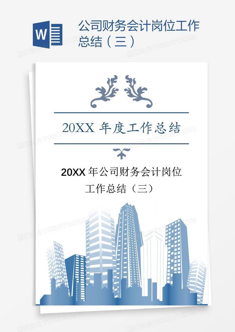 公司财务会计岗位工作总结（三）