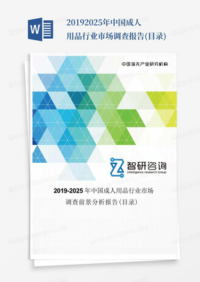 2019-2025年中国成人用品行业市场调查报告(目录)-