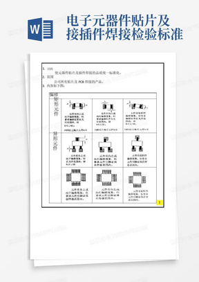 电子元器件贴片及接插件焊接检验标准