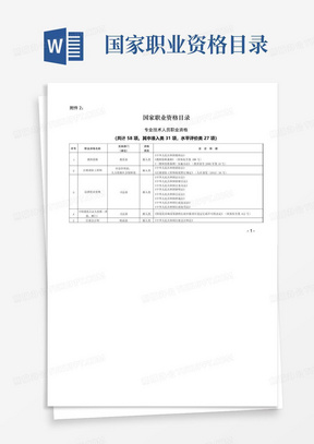 国家职业资格目录