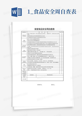 1_食品安全周自查表