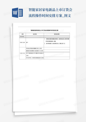 智能家居家电新品上市订货会流程操作时间安排方案_图文