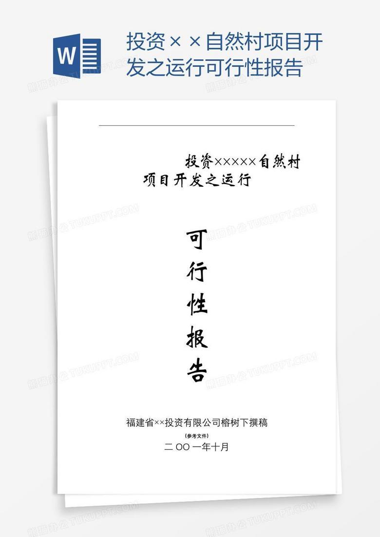 投资××自然村项目开发之运行可行性报告