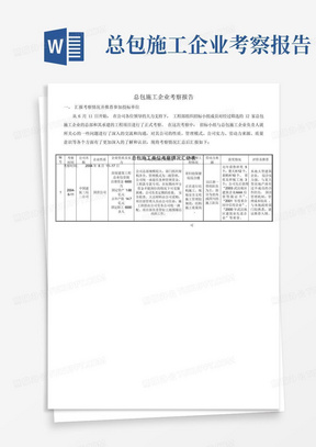 总包施工企业考察报告