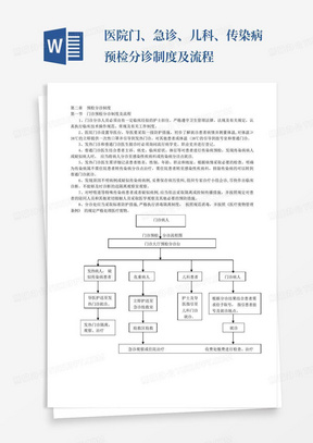 医院门、急诊、儿科、传染病预检分诊制度及流程