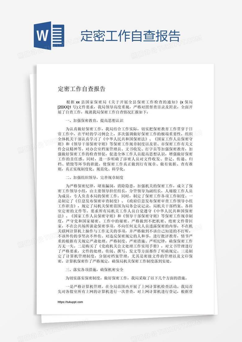 定密工作自查报告