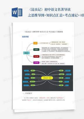 《昆虫记》-初中语文名著导读之思维导图+知识点汇总+考点速记+习题演练...