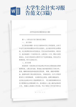 大学生会计实习报告范文(3篇)