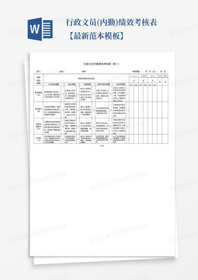 行政文员(内勤)绩效考核表【最新范本模板】