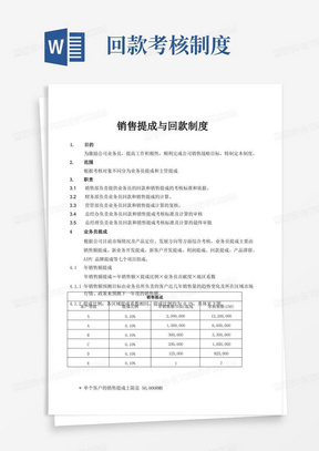 销售提成和回款考核管理制度