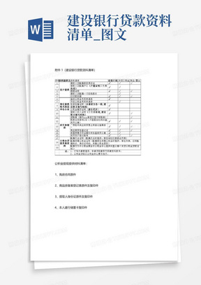 建设银行贷款资料清单_图文